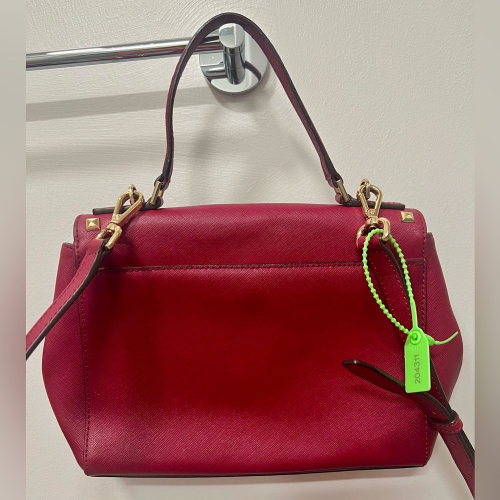 Michael Kors Studded Handbag | Red and Gold - Picture 9 of 16